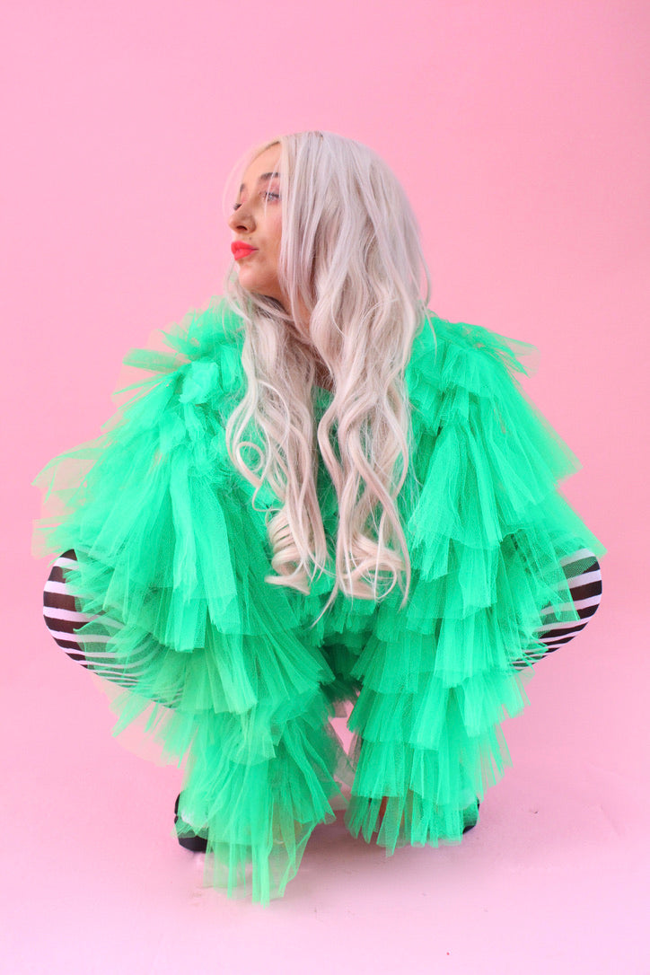 TULLE RUFFLE PLAYSUIT