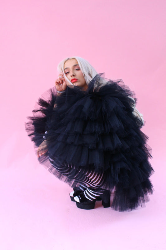 MINI RUFFLE OFF THE SHOULDER DRESS