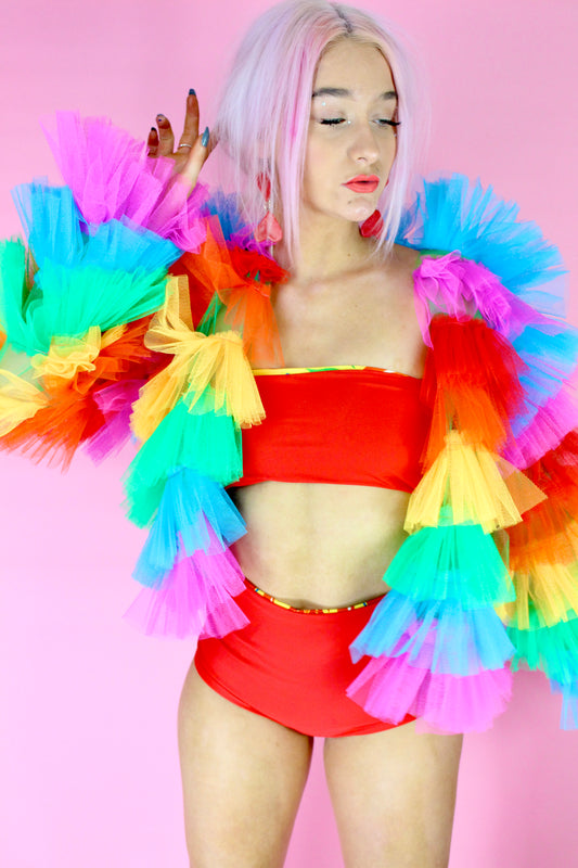 RAINBOW RUFFLE JACKET