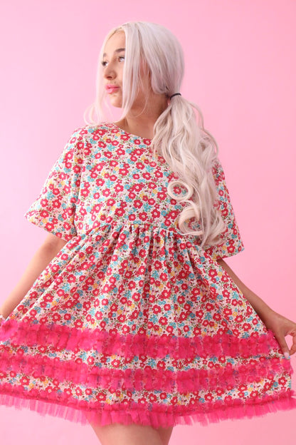 WINTER FLORAL COTTON DRESS