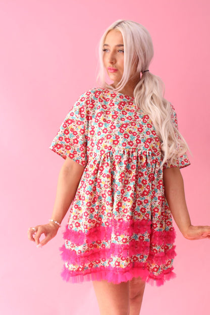 WINTER FLORAL COTTON DRESS