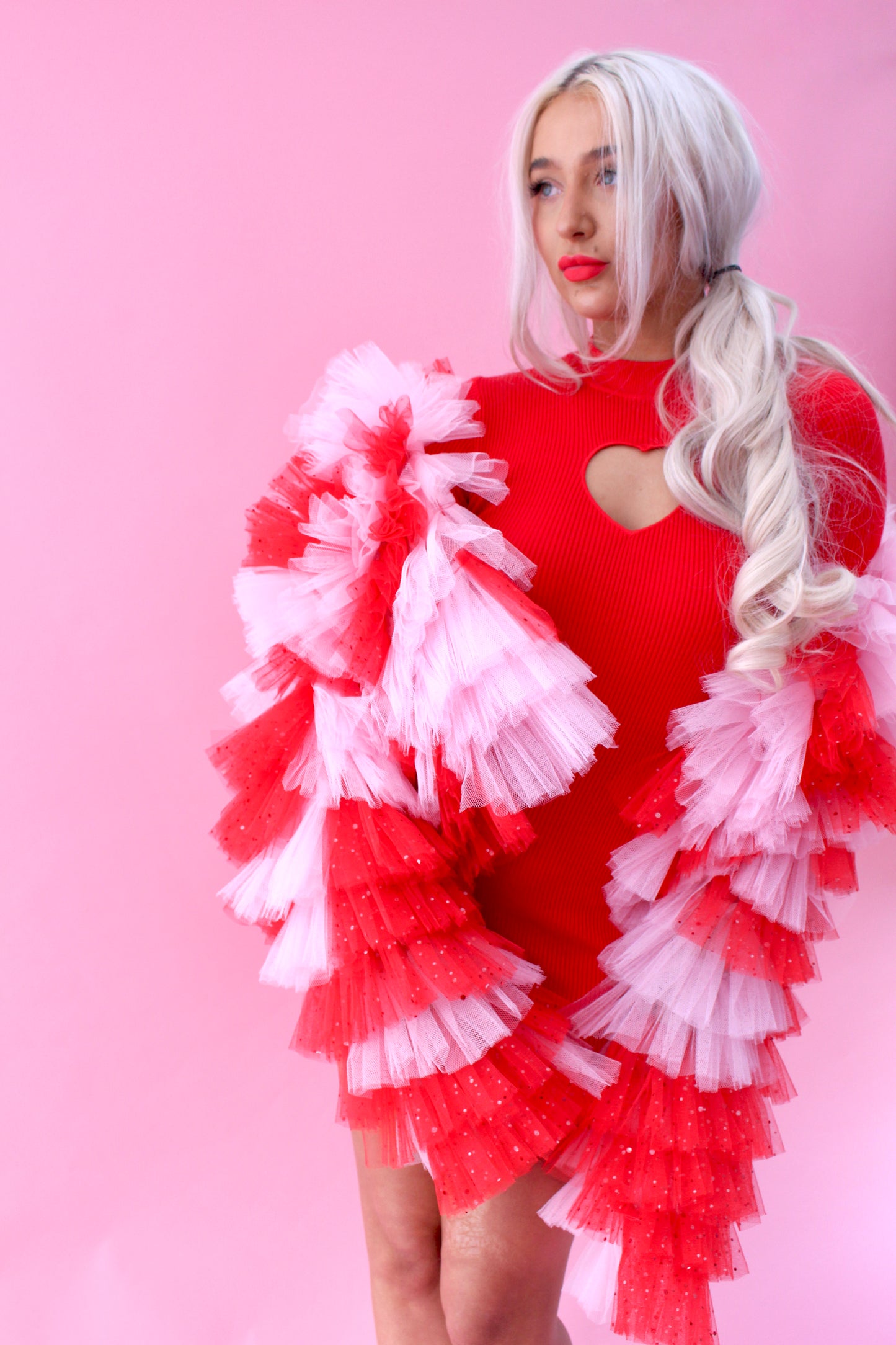 RED AND PINK GLITTER JACKET