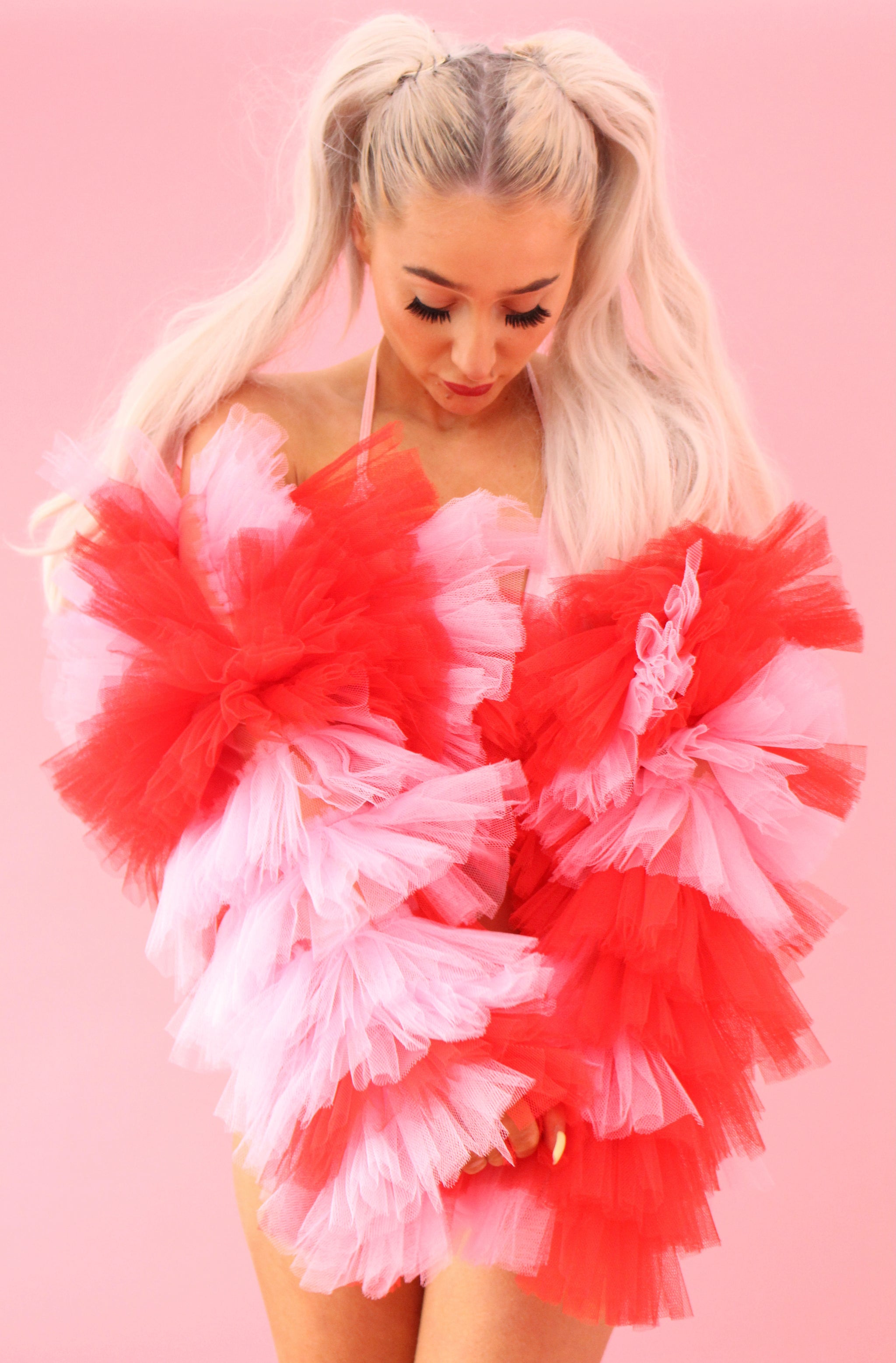 Pink File Jacket PINK AND RED TULLE RUFFLE JACKET – That's Sew Maisie